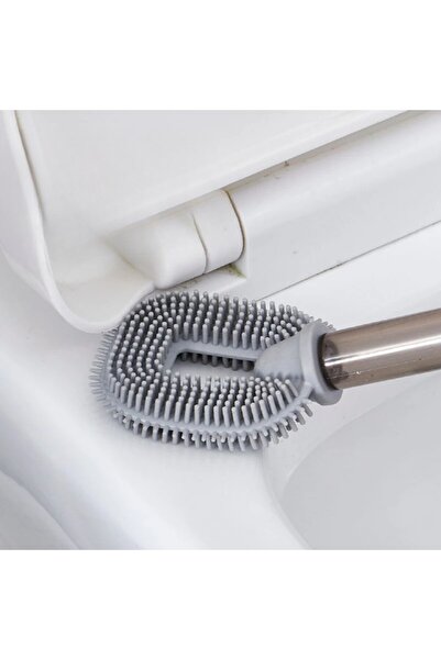 Flippy Toilet Brush with Detergent Container, Plastic+TPR, No-Drill Mounting, 40 x 9 cm, White