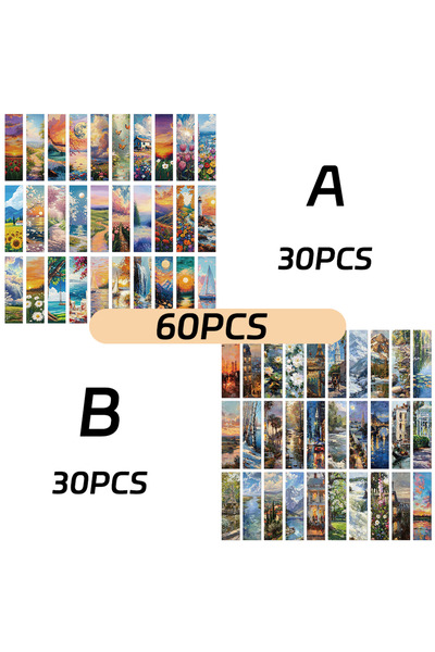 Choice 60 قطعة 30/60 قطعة علامات مرجعية للوحات الزيتية الرومانسية لوازم مكتبي...