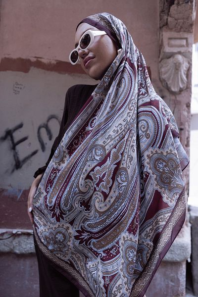 Oxygen Scarfs New Ethnic Pattern Cotton Silk Shawl 65301