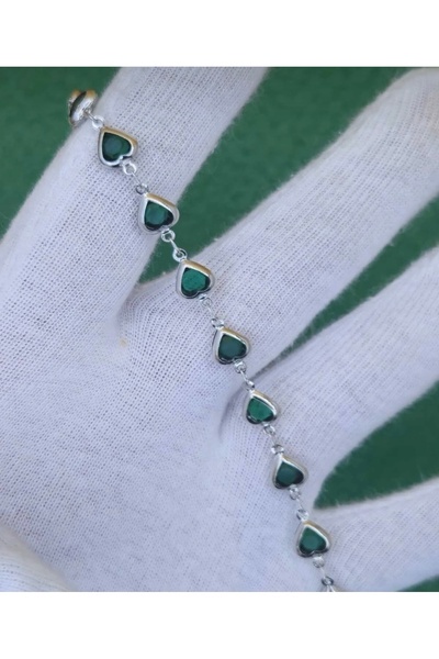charmove ile kendinizi şımartın Heart Zircon Stone Silver Bracelet