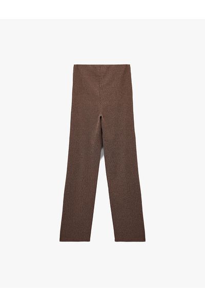 Koton Bürümcük Fabric Slim Fit Long Straight Leg Trousers
