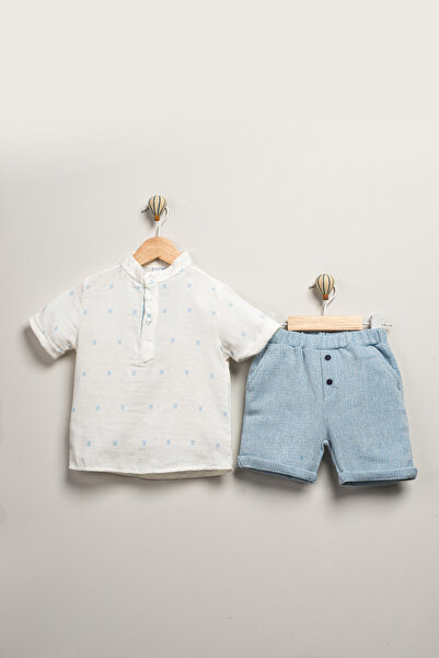Minitrio Boys' Baby & Kids 2-Piece Patterned Shirt and Shorts Set
