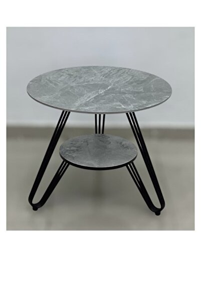 smart home Coffee and Tea Table - Premium Round Ceramic Serving Table with Heat-Resistant Surface, 70x70x60cm
