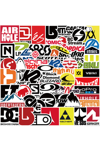 Choice 60pcs-Random 60pcs Skiing Skateboard Brand Logo Sticker For Skateboard Guitar Laptop Bicycle Kids To