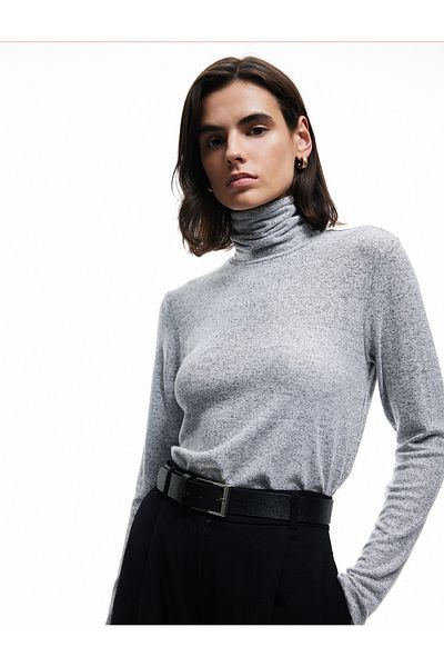 Koton Viscose Fabric Slim Fit Long Sleeve Turtleneck T-Shirt