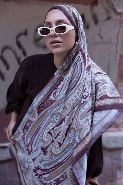 Oxygen Scarfs New Ethnic Pattern Cotton Silk Shawl 65301