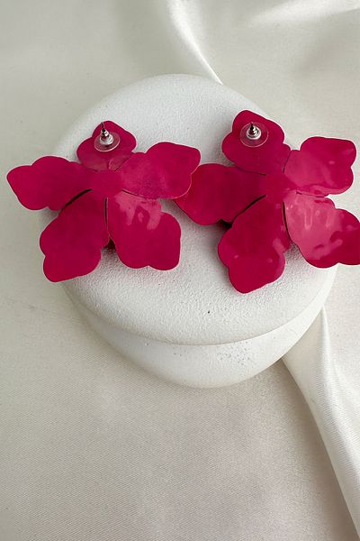 Modex Vintage Exaggerated Metal Big Flower Earrings (7cm)
