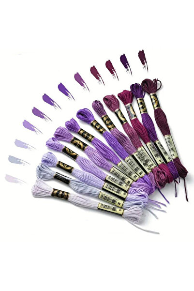 Choice Purple Set 12PCS Cross Stitch Thread 8 Meters Embroidery Threads Floss...
