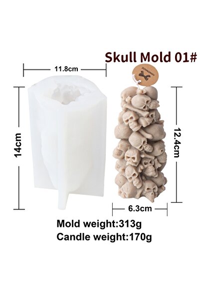 Choice1 Skull Mold 01 3D Skull Head Mountain Silicone Mold Relief Skull Tower...
