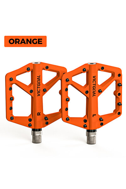 Choice دواسات الدراجات البرتقالية VICTGOAL DU المصنوعة من النايلون ذات المحام...