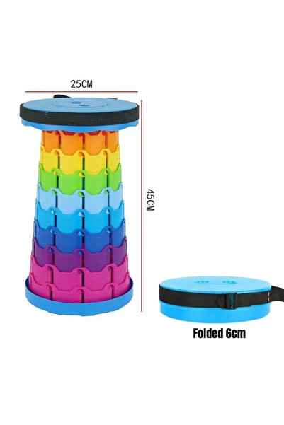 Choice كرسي قابل للطي بتصميم قوس قزح سميك للسفر في الهواء الطلق باللون الأزرق...