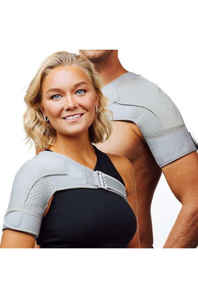 Choice1 دعامة كتف رمادية مقاس M/L للرجال والنساء، تمزق الكفة المدورة، التهاب ...