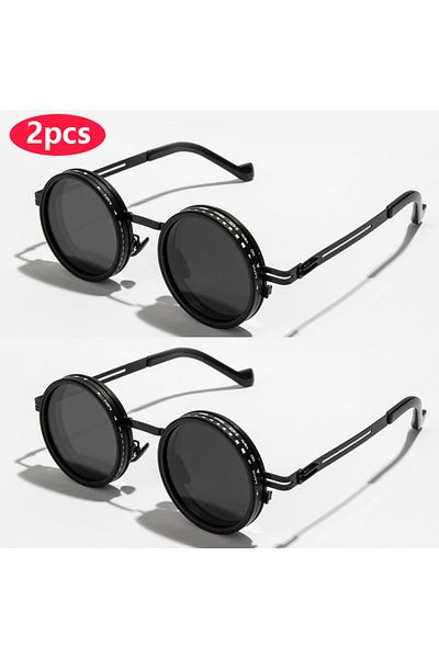 Choice 2pcs z04A Cycling Polarized ND9 Adjustable Dimming Sun Glasses Men Women Round Sunglasses Retro Punk