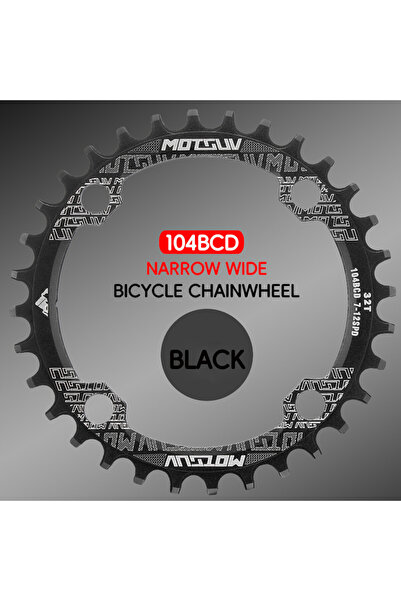 Choice دراجة MOTSUV سوداء 34T 104BCD 104BCD كرنك ضيق وعريض سلسلة حلقة من سبائ...