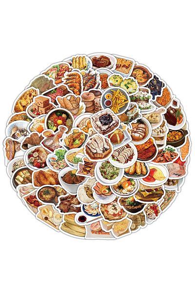 Choice 100PCS Realistic Delicious Food Graffiti Stickers for Helmet Bicycle Hand Account Pencil Case Decals