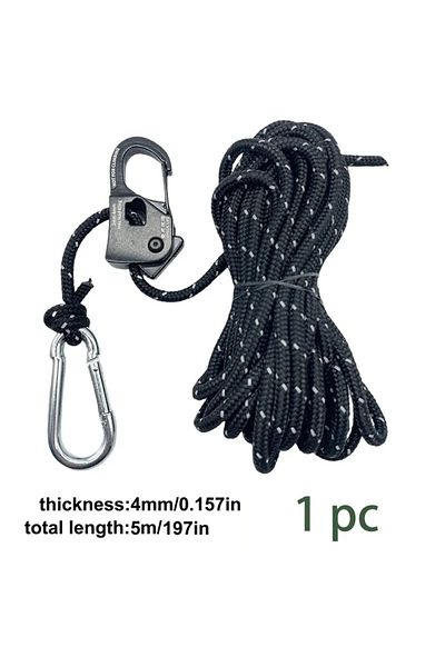 Choice 1 pc black 5m Camping Tent Cord Adjuster Wind Rope Tie Down Reflective Tightener Fastening Pulley Ra