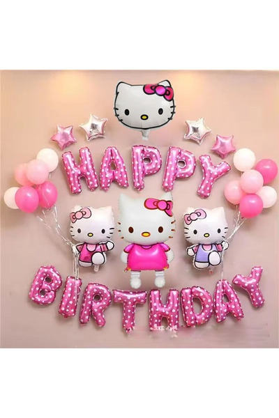 Miniso as picture style-1 Cute Kitty Party Balloon Set Decoration Hello Kitty Birthday Decoration Kids Them