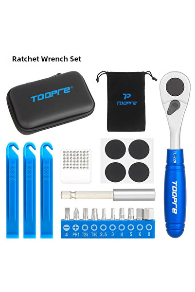 Choice مجموعة TOOPRE المحمولة لمفتاح ربط الدراجة، مجموعة أدوات إصلاح مدمجة مت...