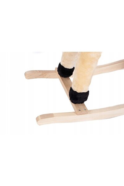 PROCART Children's swing, rocking horse, sound effects, lights, Cream wooden stand