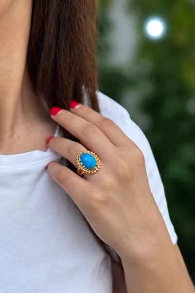 Utku Kuyumculuk 22 AYAR FİRUZE TAŞLI YÜZÜK