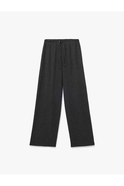 Koton Wrapped Fabric Comfortable Fit Waist Lace-Up Straight Wide Leg Pants