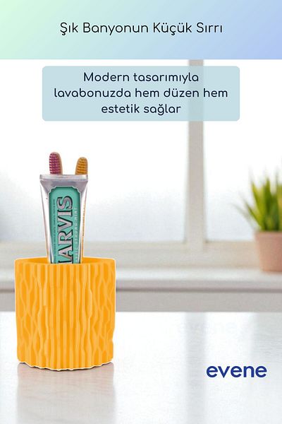 Evene Θήκη οδοντόβουρτσας Βάση οδοντόβουρτσας Βάση οδοντόβουρτσας Σκούρο κίτρινο χρώμα Μοντέλο 78