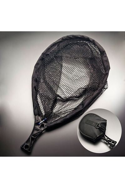 Choice black ANFS Fishing Landing Net, Fold-able Landing Trout Net, Rubber Coated Mesh Trout Net with Tackl