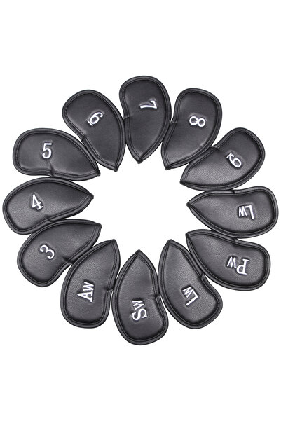 Choice مجموعة من 12 قطعة من أغطية رؤوس مضارب الجولف المحمولة المصنوعة من مادة البولي يوريثان لحماية رؤوس مضارب الجولف