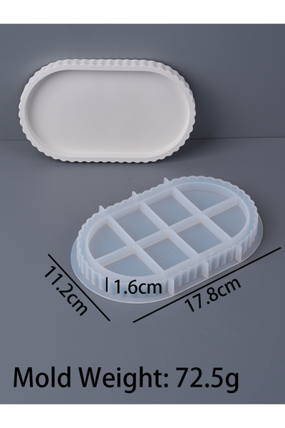 choice2 قالب سيليكون لصينية تخزين مخططة S/M/L على شكل بيضاوي من الراتينج والج...
