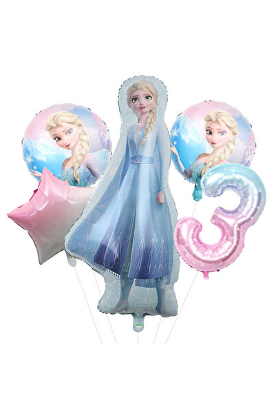 Miniso Other 20221231C03-3 5Pcs/set Disney Frozen Ice Queen Alsa Theme Balloons 40Inch Gradient Number Ball