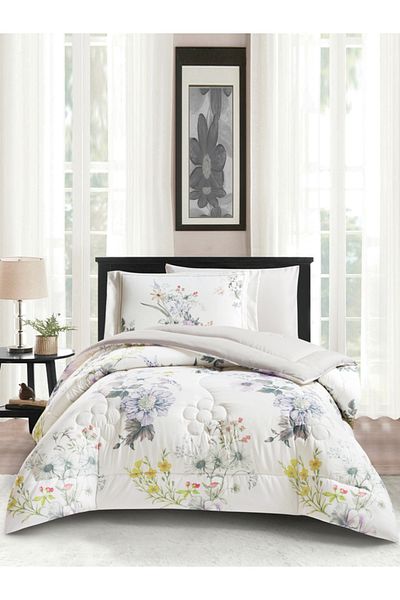 Donetella 4-Piece Digital Print Comforter Set – Twin Size 170x230 cm, Soft Microfiber Bedding Set.