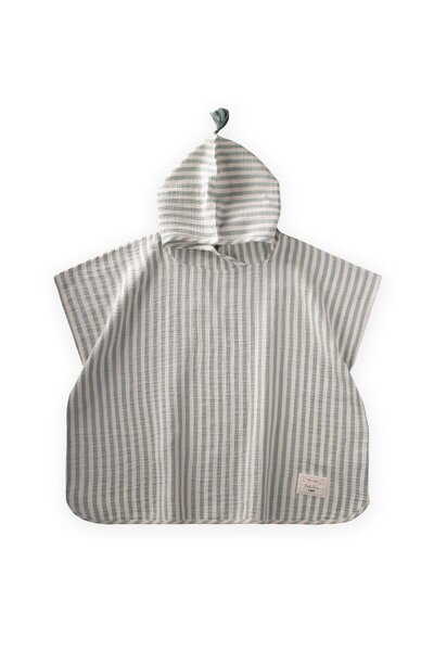 Cigit Muslin Poncho Standard Mint ριγέ