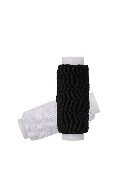 Choice 2pcs 20m Black White Elastic Thread 0.6mm Elastic Rope Very Fine High ...