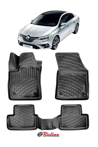 Rizline Renault Megane 4 Sedan 2016 ve Sonrası Havuzlu Paspas Seti Siyah