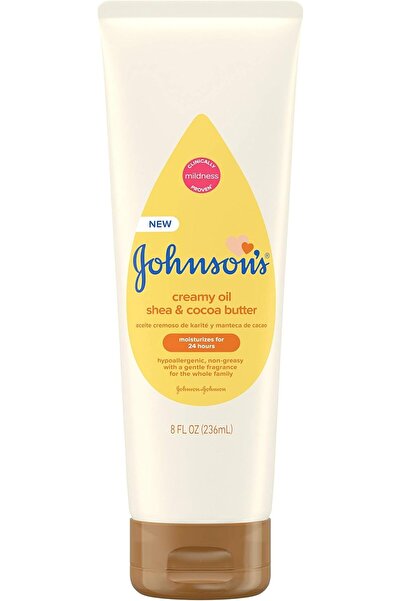 Johnson´s Baby زيت جونسون الكريمي للأطفال مع زبدة الشيا والكاكاو، لوشن مرطب ل...