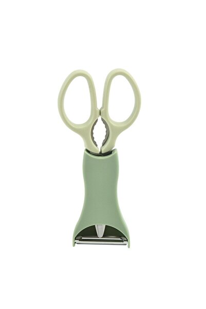 FEN Kitchen Scissors Set, Vegetable Peeler, Nutcracker, ABS & Stainless Steel, Ergonomic Handle, Green