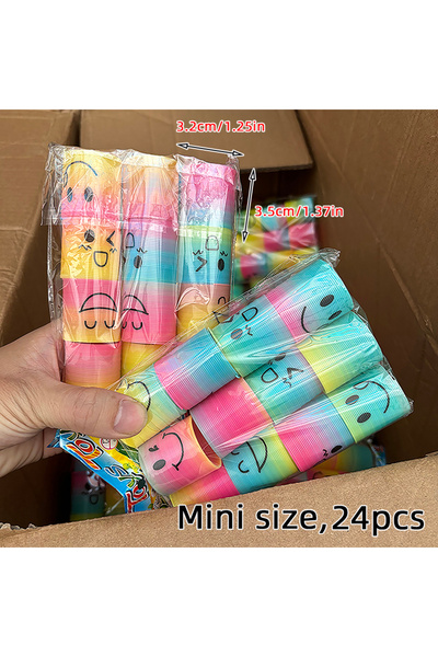 Choice مجموعة من 24 قطعة من ألعاب الربيع السحرية بألوان قوس قزح، هدايا حفلات عيد ميلاد الأطفال، بيناتا فيل