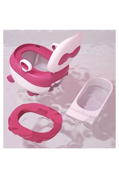Flippy Children's Potty +1yr, Portable Pink with Lid, Non-Toxic, Detachable Insert, 46x33x32 cm