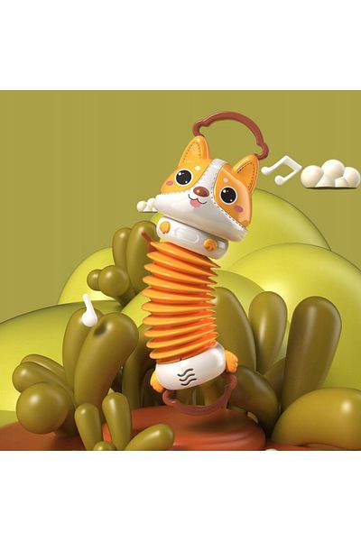 sallma Corgi Dog Interactive Accordion Toy