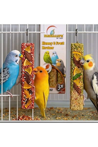 PAWOOD Gerçek Meyve ve Ballı Doğal 3’lü Kuş Krakeri