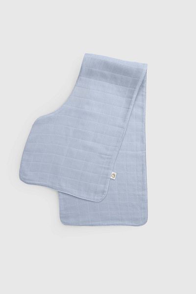 Little Gusto Organic Cotton Muslin Blue Shoulder Mouth Cloth Set
