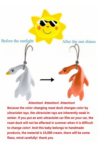 Choice 1PCS Kawaii's swing duck color-changing roast duck keychain rearview mirror decoration cute accessor
