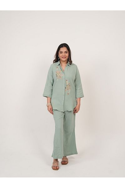 Lehar Sage Green Embroidered Co-ord Set