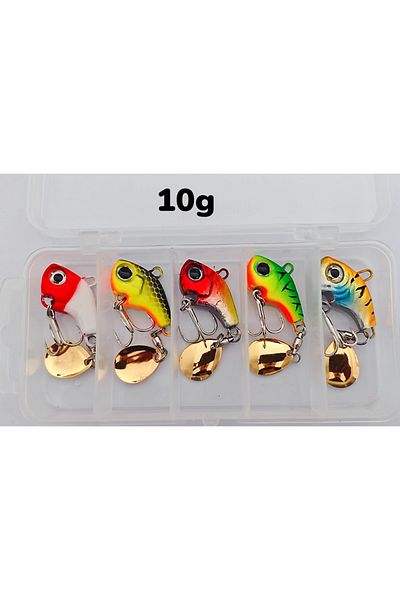 Choice 10g Fishing Lure Set 5pcs Wobble Rotating Metal VIB Vibration Bait Spinner Spoon Jig Sea Lures Artif