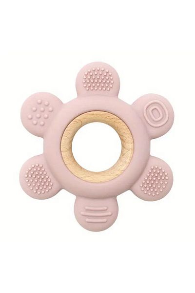 sallma Silicone Teething Toy, Star Shape, BPA Free, Pink