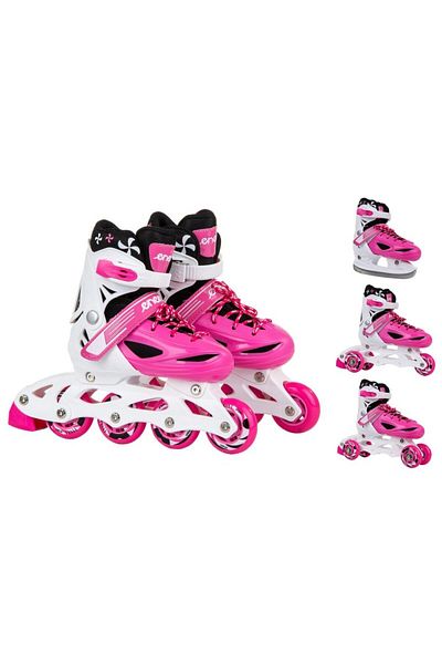 Enero 4in1 adjustable roller skates, size 30-33, velcro fastening, adjustable size, laces, brake, ABEC5