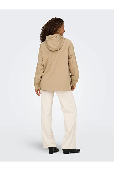 ONLY Women's Seasonal Hooded Beige Jacket - 15354447