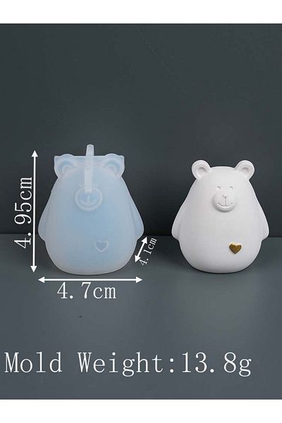 Choice Bear 3D Cute Little Bear Candle Silicone Mold DIY Handmade Love Gypsum Concrete Casting Ornament Res