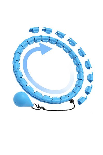 Choice Blue Adjustable 24-Knot Weighted Exercise Hoop for Bodybuilding Weight LossPortable Fitness Circle f