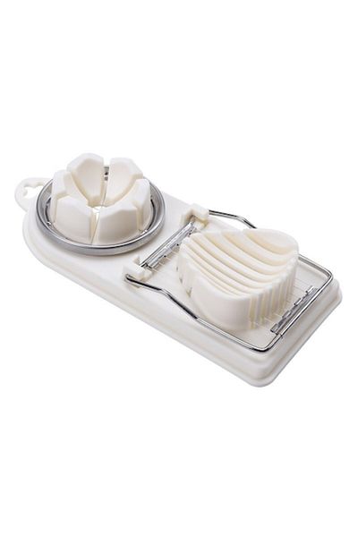 2DAYFIND Multifunctional Slicer for Eggs, Mozzarella, Fruits Moia, with 2 Slicing Shapes, White
